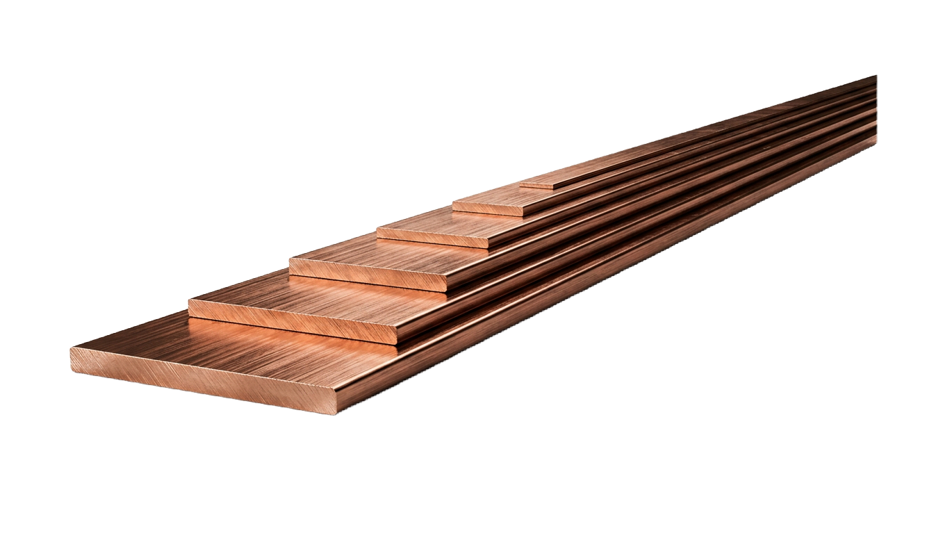 Stacked C10100 OFE busbar in several widths