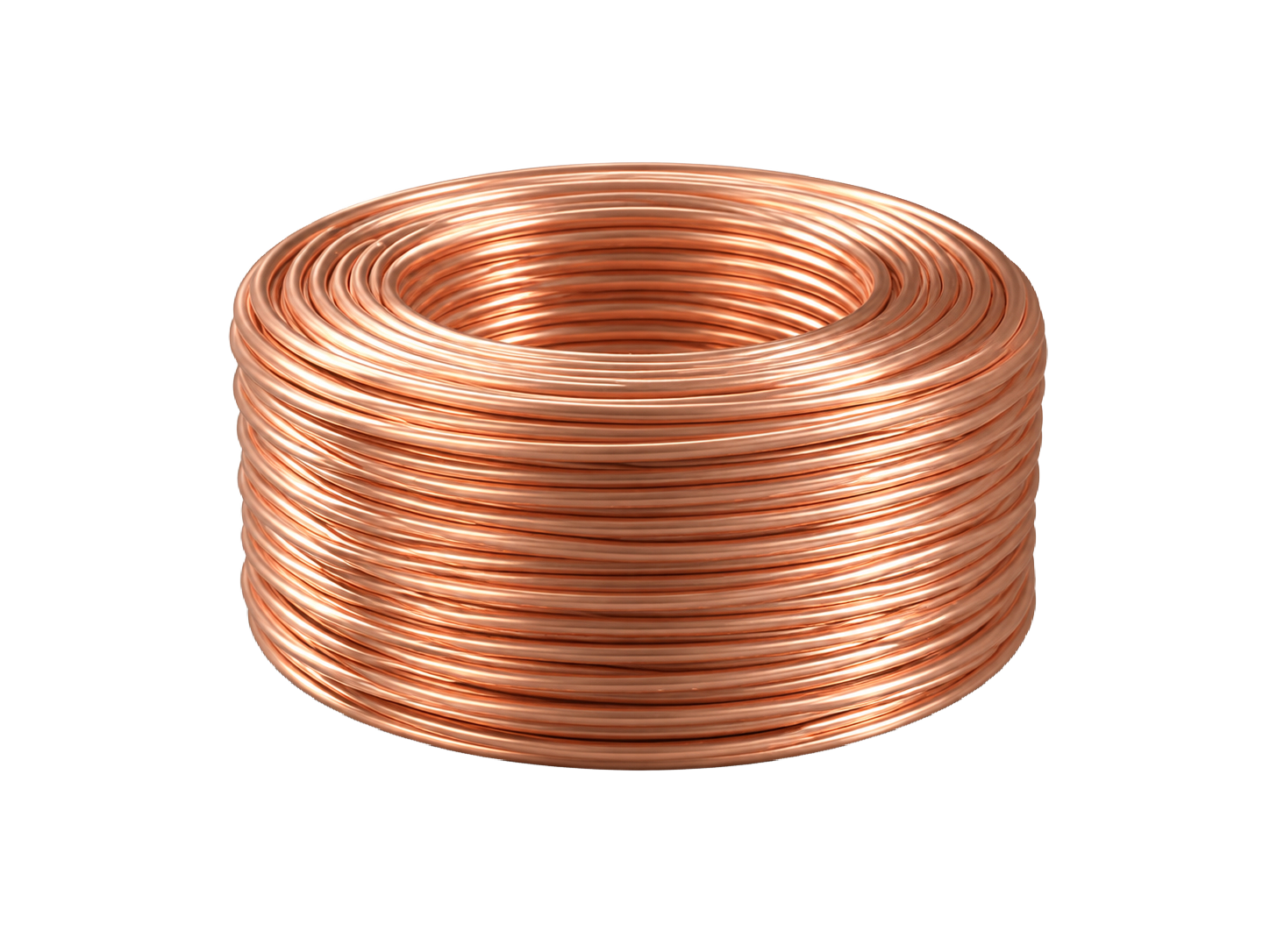 6,000 lb coil of C10100 oxygen-free copper rod, strapped for shipping
